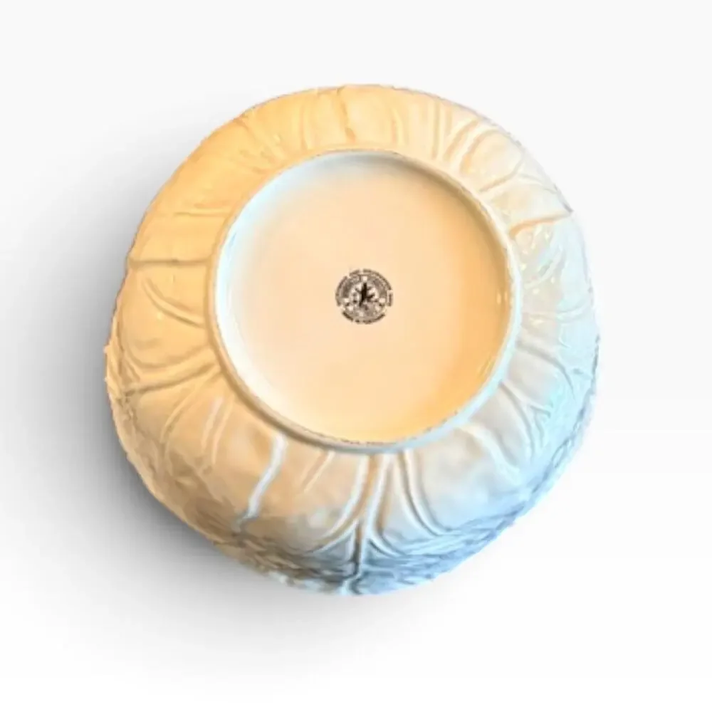 Bordallo Pinheiro Ivory Cabbage Serving Bowl Portugal 11.5